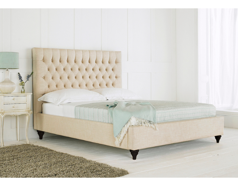 Marco Bed Frame | Chesterfield with Wooden Legs  | Sloomy
