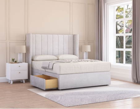 Falcon Divan Bed Set | Wingback Style Headboard | Sloomy