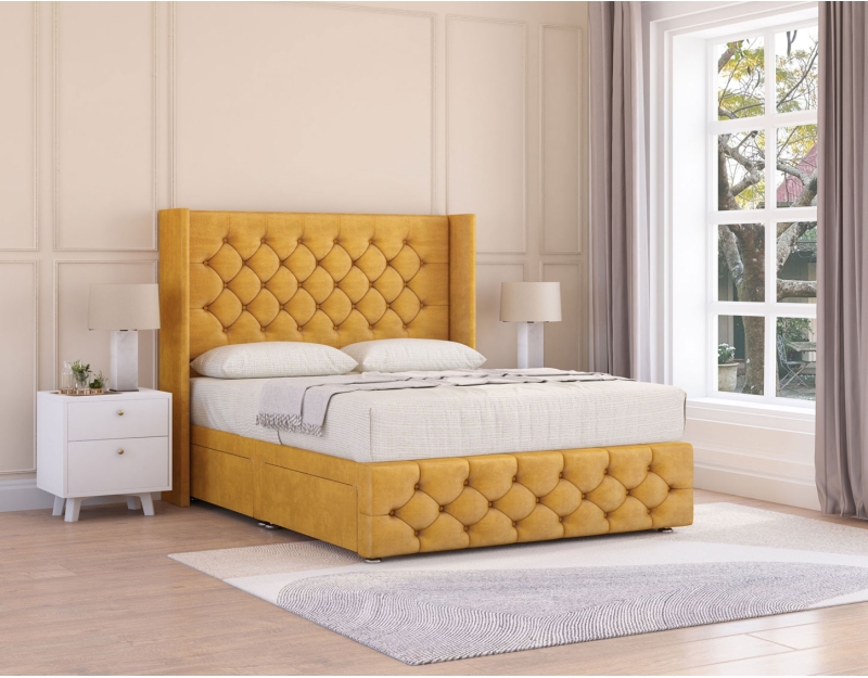 Luthor Divan Bed Set | Wingback Style Headboard | Sloomy