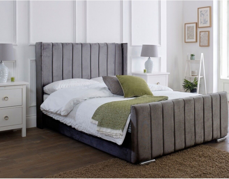 Serena Bed Frame | Bold, Modern Vertical Cushioning | Sloomy