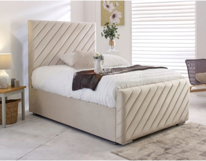 Milan Bed Frame | Soft Dynamic Angled Panelling | Sloomy