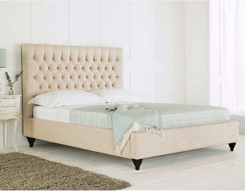 Marco Bed Frame | Chesterfield with Wooden Legs  | Sloomy