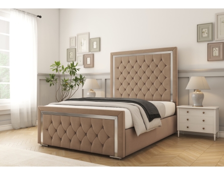 Wilton Chrome Bed Frame – Stylish Bed with Storage Options