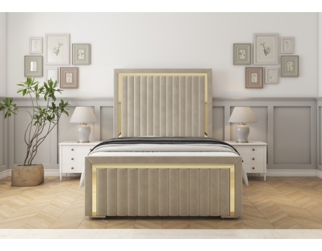 Boston Gold Bed Frame – Stylish Bed with Storage Options