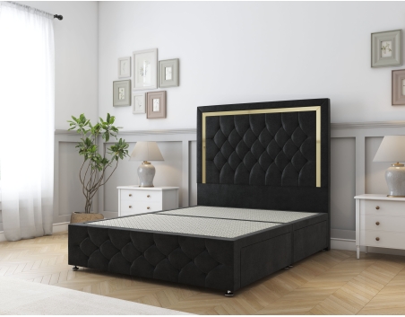 Sofia Gold Divan Bed Set | 6+ Sizes | Storage | 20+ Colors | Sloomy