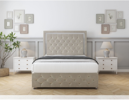 Sofia Chrome Divan Bed Set | Upholstered Classic Style | Sloomy