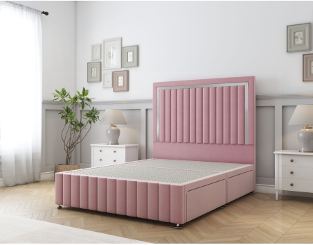 Boston Chrome Divan Bed Set | 6+ Sizes | Storage | 20+ Colors | Sloomy