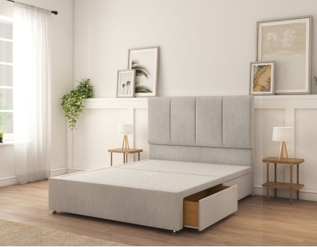 Lancaster Divan Bed With Mattress | 6+ Sizes | Storage | 16+ Colors | Sloomy