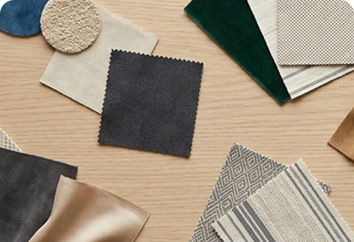 Beautiful fabric samples layout
